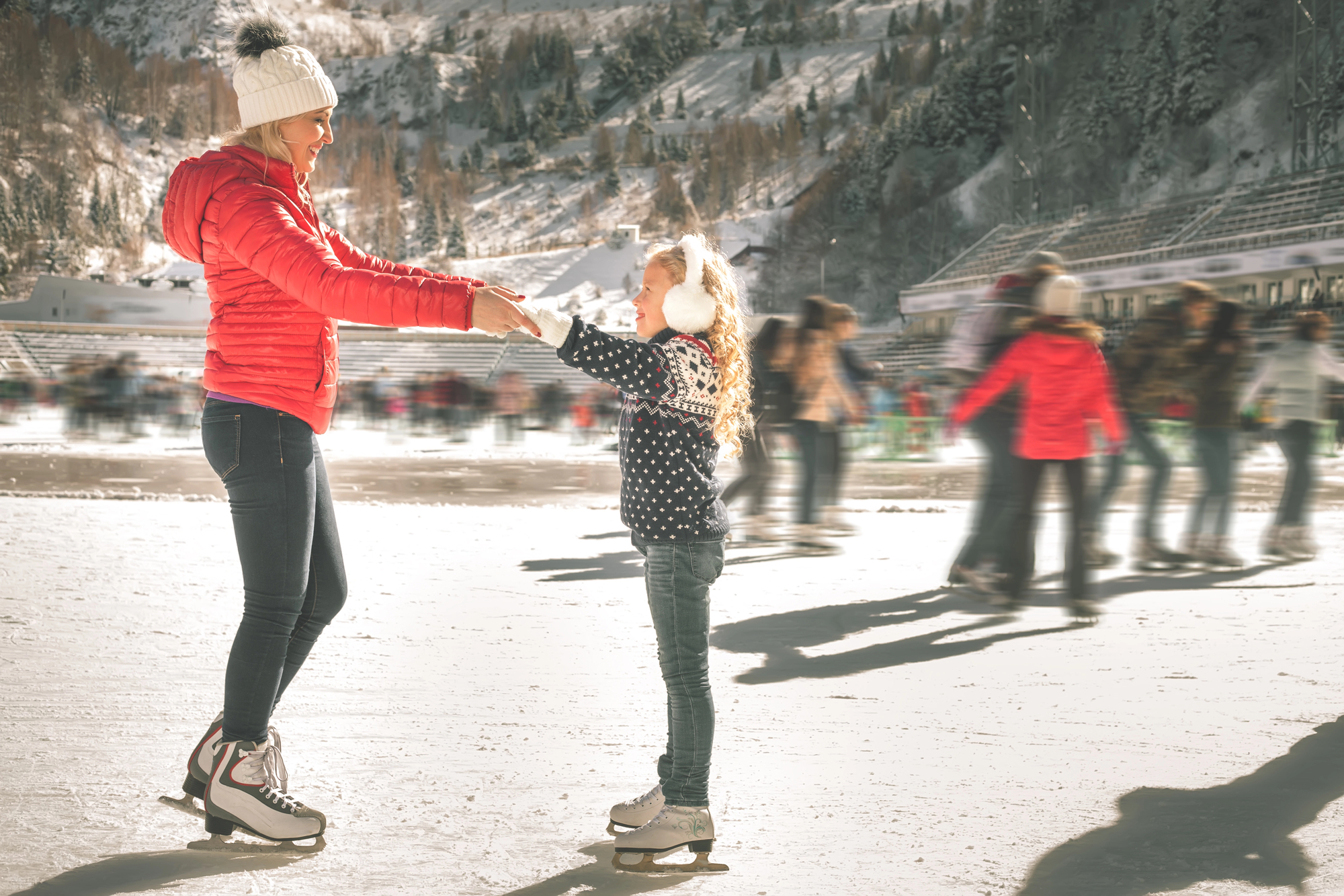 Kids ice skating lesson