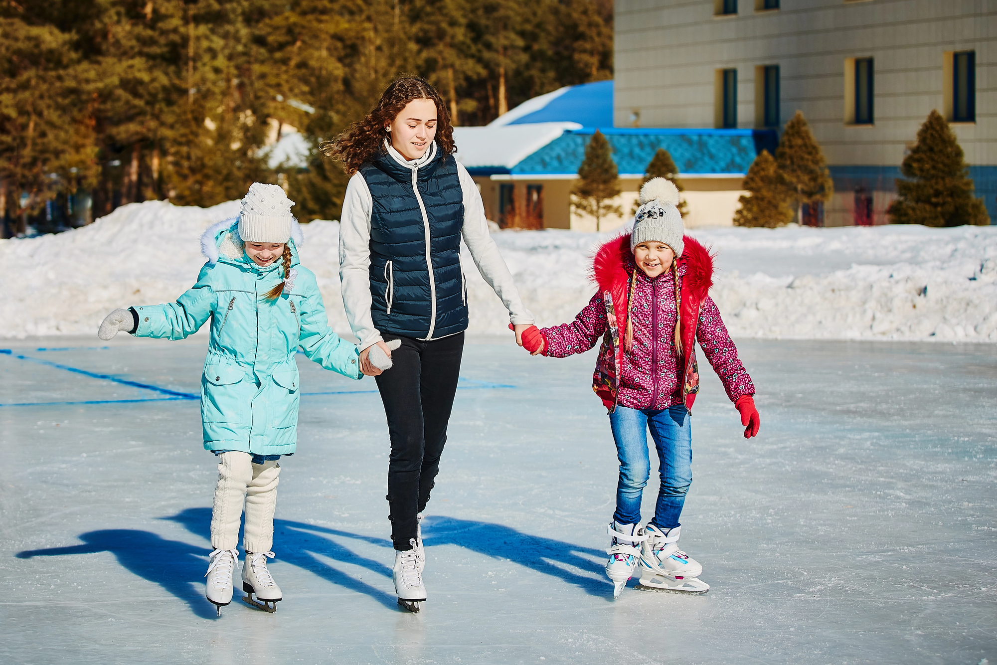 Beginner ice skating lesson