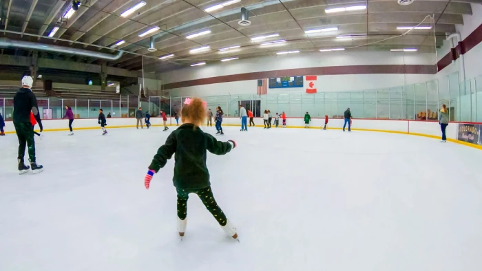 Linda K. skating confidently
